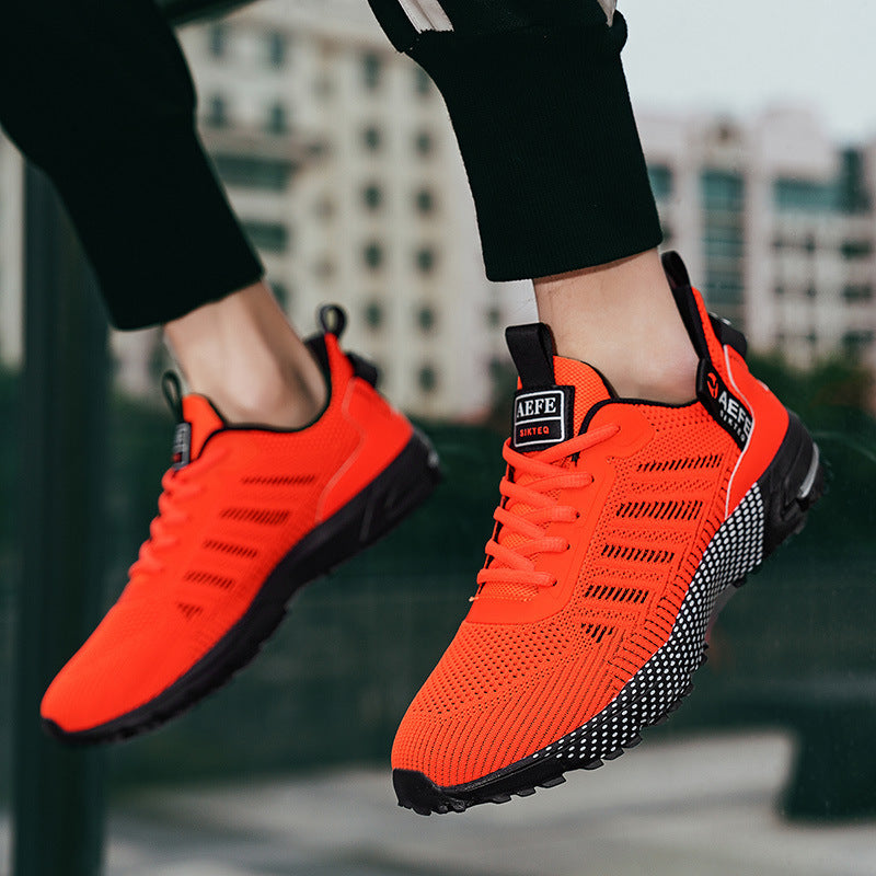 Large-sized men's mesh lightweight running shoes, outdoor hiking casual trendy shoes
