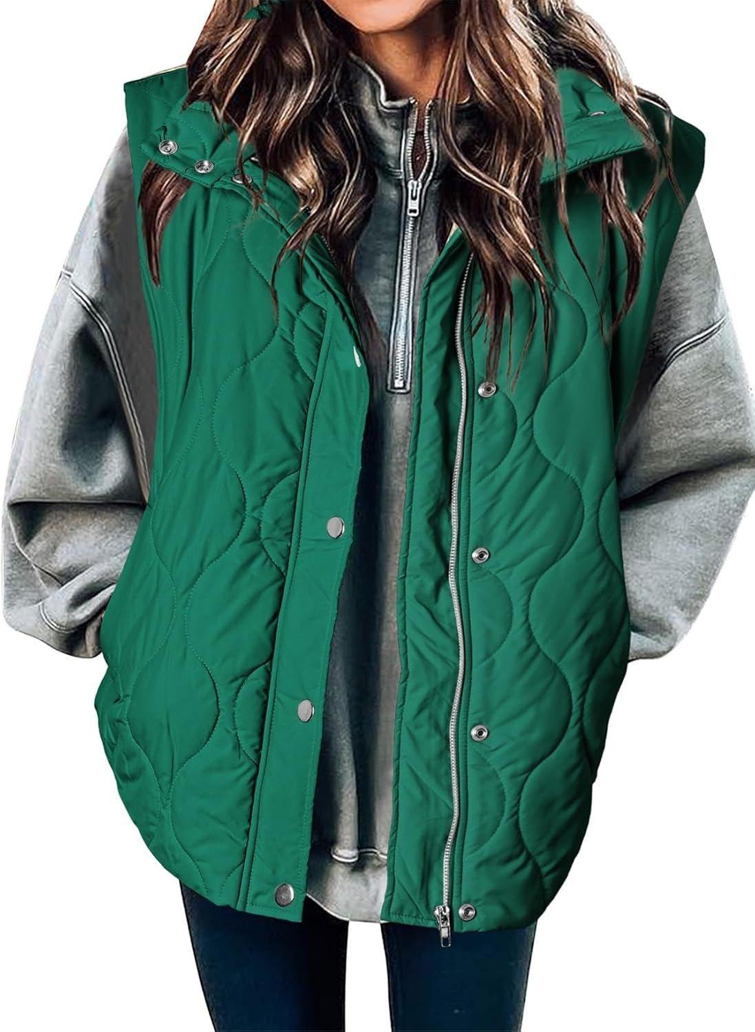 Women's autumn and winter zipper warm vest cotton-padded jacket
