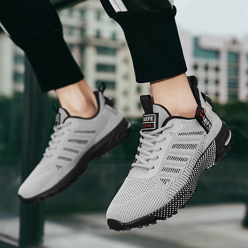 Large-sized men's mesh lightweight running shoes, outdoor hiking casual trendy shoes