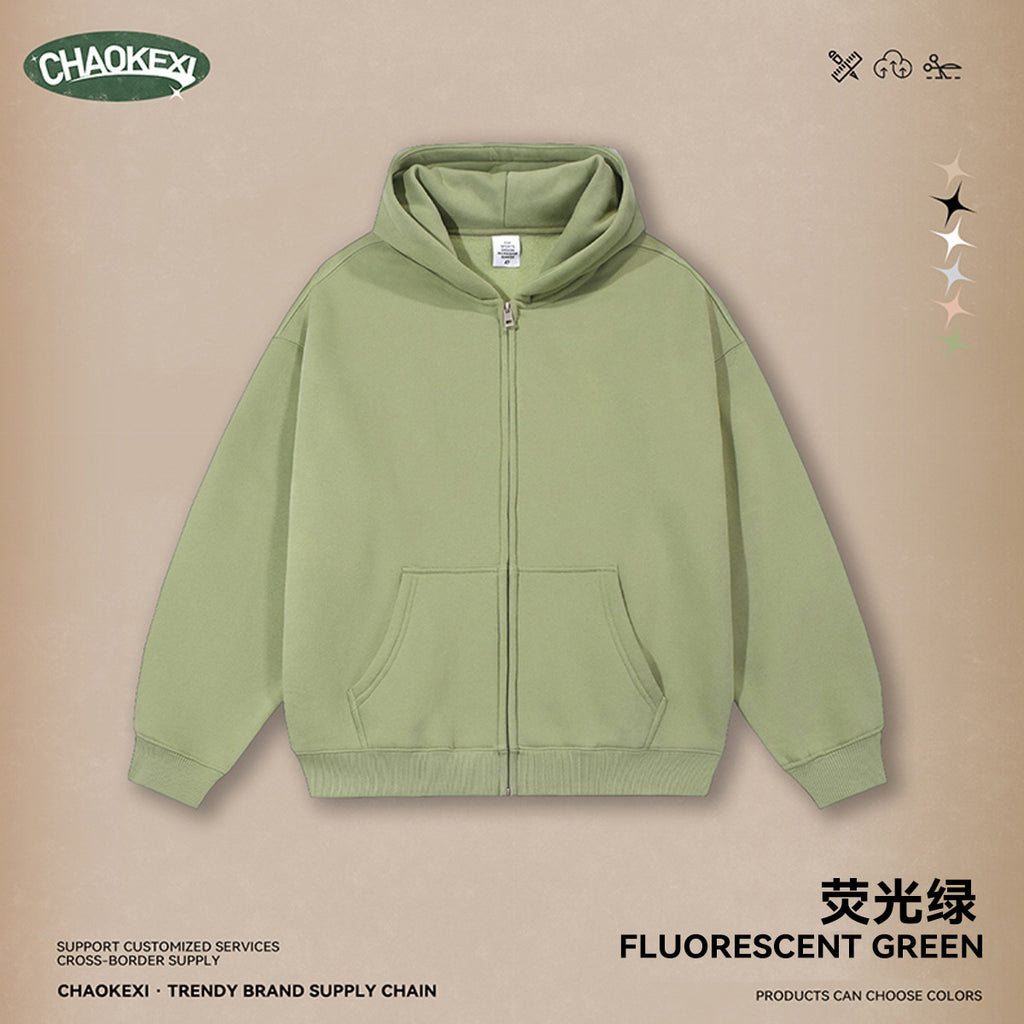 CKX Autumn Fleece basic hooded sweatshirt for teenagers, Men's casual loose solid color