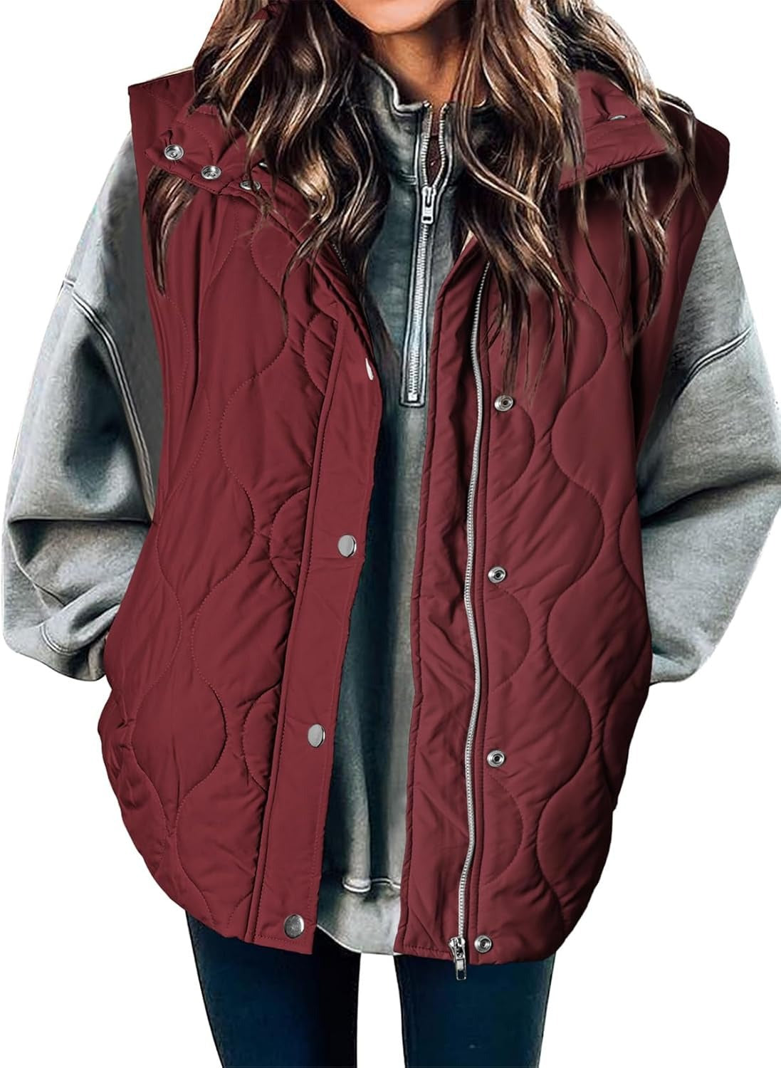 Women's autumn and winter zipper warm vest cotton-padded jacket