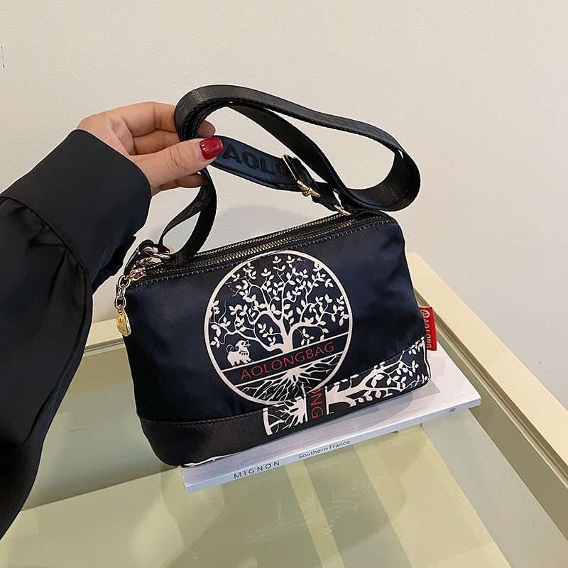 Naisten monitaskuinen painettu ristikkolaukku