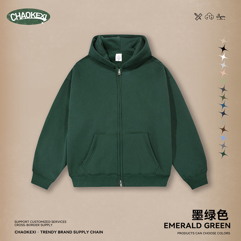 CKX Autumn Fleece basic hooded sweatshirt for teenagers, Men's casual loose solid color