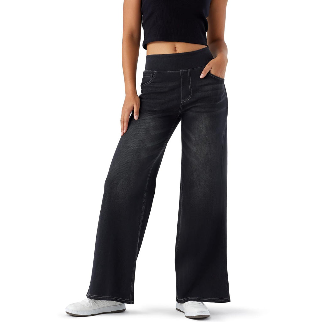 Loose, slimming wide-leg jeans for ladies, casual