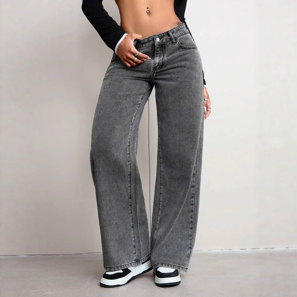 American style: ж, inns ы, Claire ш, high-waisted slimming jeans, loose and versatile women's pants
