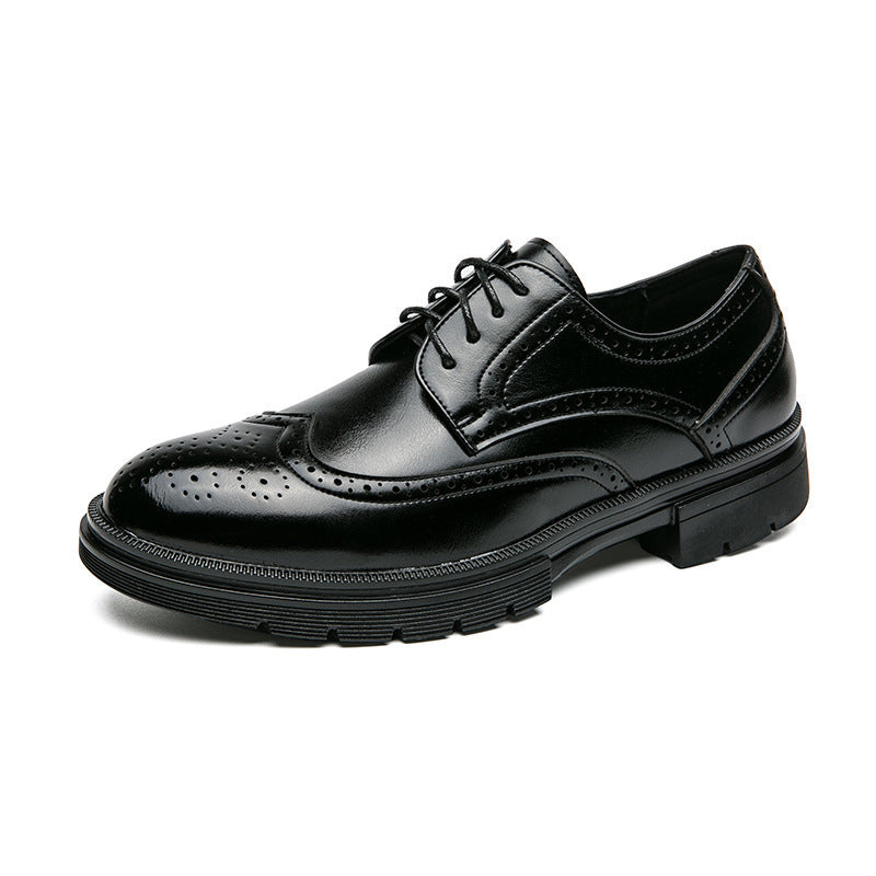 Men's large-sized leather shoes, size 38-46, Spring and autumn men's brock carved business formal wear, men's loafers