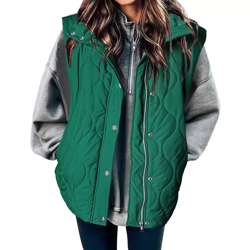 Women's autumn and winter zipper warm vest cotton-padded jacket