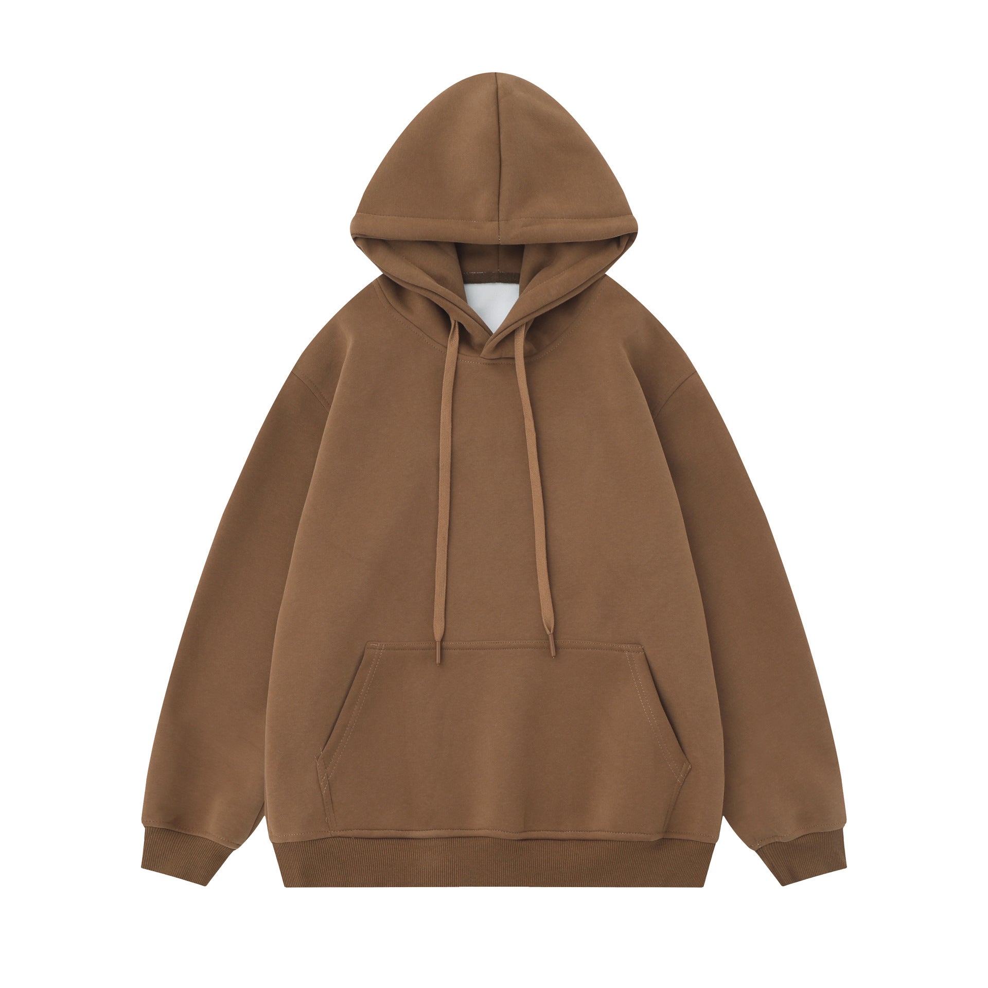Autumn American-style loose street men's solid-color hooded sweatshirts and women's -style casual long-sleeved shirts