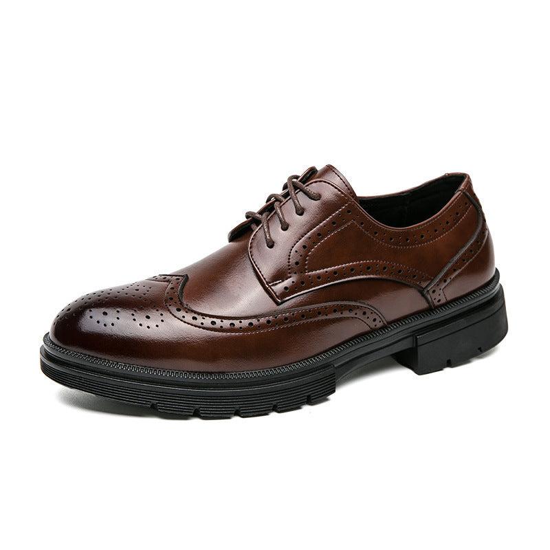 Men's large-sized leather shoes, size 38-46, Spring and autumn men's brock carved business formal wear, men's loafers