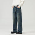 JIAMU three-color baggy jeans straight-leg loose wide-leg jeans washed with elastic bands