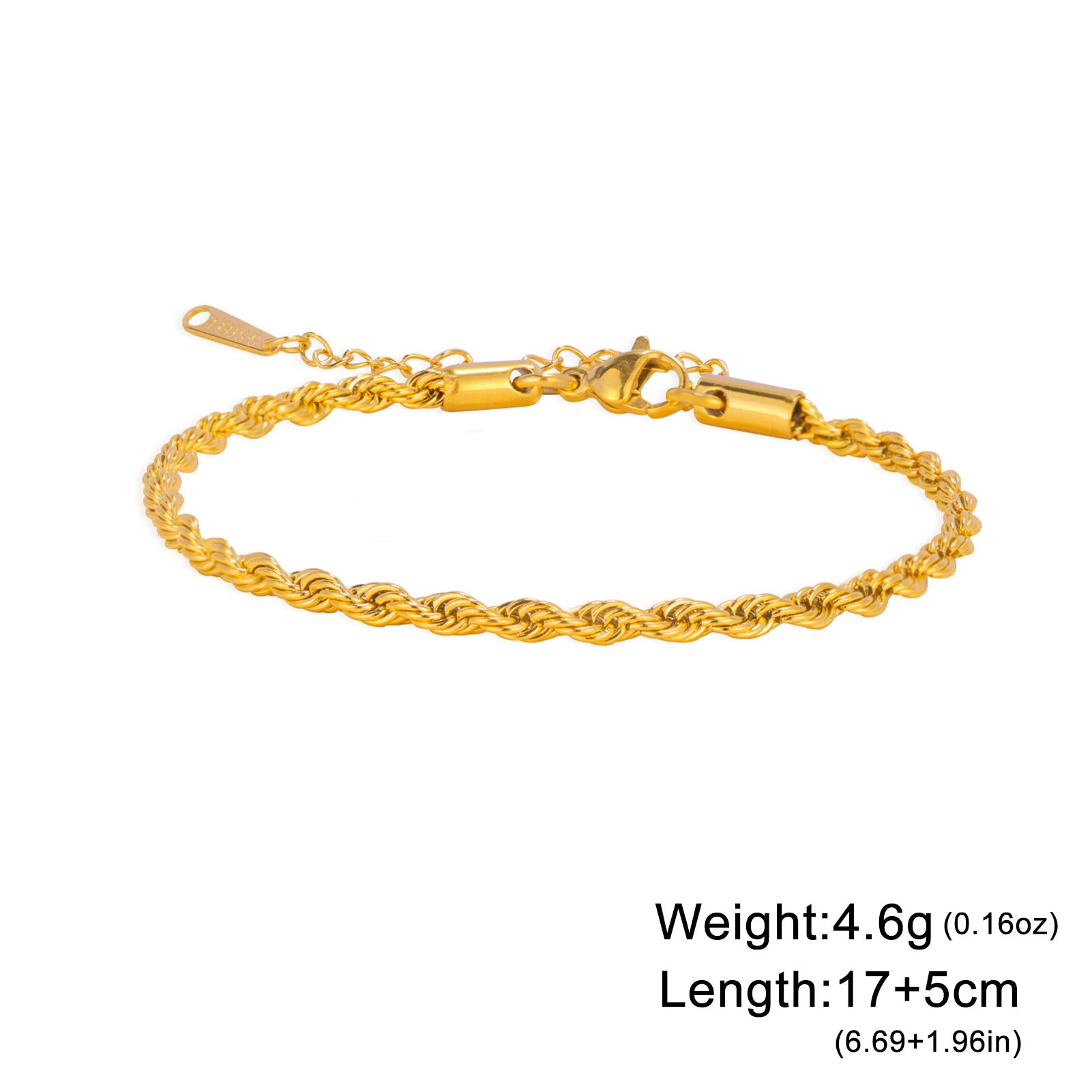 Golden bracelet twisting Figaro Cuban chain bracelet women's jewelry