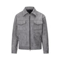 Spring and Autumn Men's metal zipper lapel short jacket trendy casual workwear for commuting