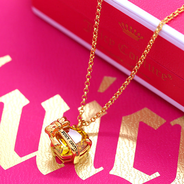 candy-colored heart-shaped crystal collarbone chain, versatile heart bow for girls