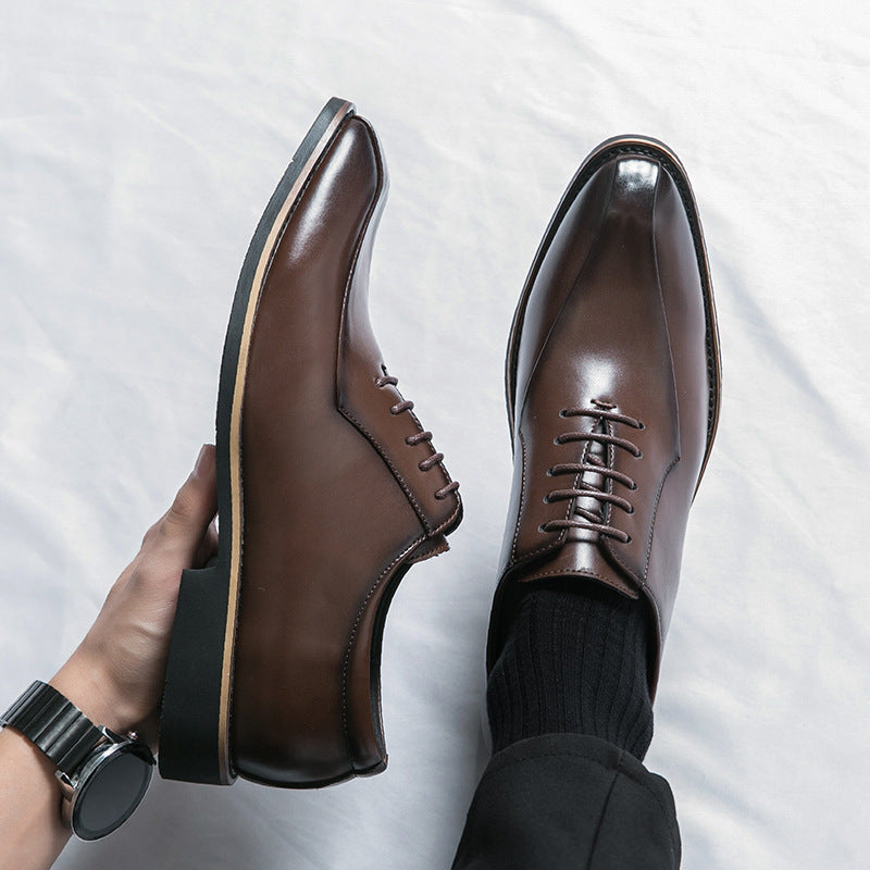 Leather shoes, men's business formal wear, men's shoes, wedding groom's shoes, men's leather Oxford shoes, British black