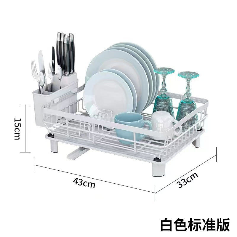 Kitchen dish rack, multi-functional bowl and plate storage rack, tableware and chopsticks draining rack, sink bowl rack, storage rack