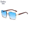 Metal double-beam men's anti-wood temple anti-blue light men's glasses