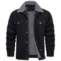 A young man's multi-bag winter loose pure cotton corduroy jacket for warmth