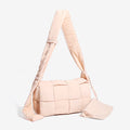 Trendy commuting crossbody bag, sponge woven large-capacity single-shoulder bag, casual pillow bag