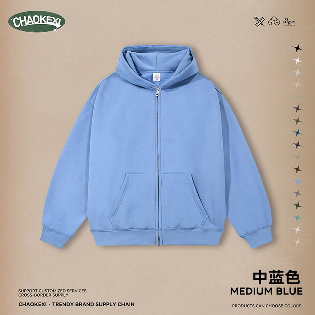 CKX Autumn Fleece basic hooded sweatshirt for teenagers, Men's casual loose solid color