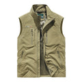 A large-sized vest for men to wear outdoors for fishing, along with a casual, thin workwear sleeveless jacket