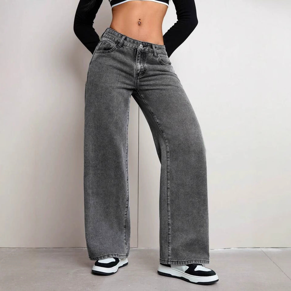 American style: ж, inns ы, Claire ш, high-waisted slimming jeans, loose and versatile women's pants