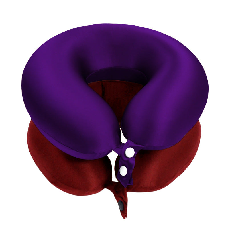 A mulberry silk neck pillow for air travel storage and neck protection, a U-shaped pillow for business office sleep and cervical spine protection