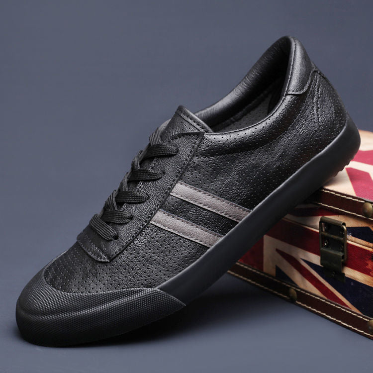 Men's shoes, trendy shoes, casual anti-odor leather shoes, men's driving board shoes, British crocs