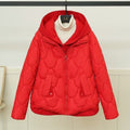 Two fake European knitted hooded down cotton-padded jackets for women's winter, new short, loose and thick bread jackets