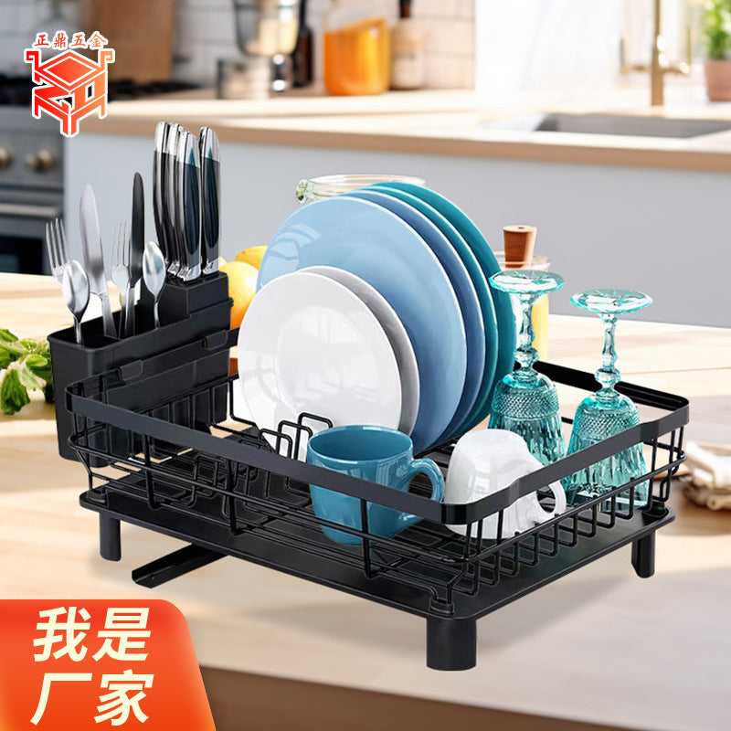 Kitchen dish rack, multi-functional bowl and plate storage rack, tableware and chopsticks draining rack, sink bowl rack, storage rack