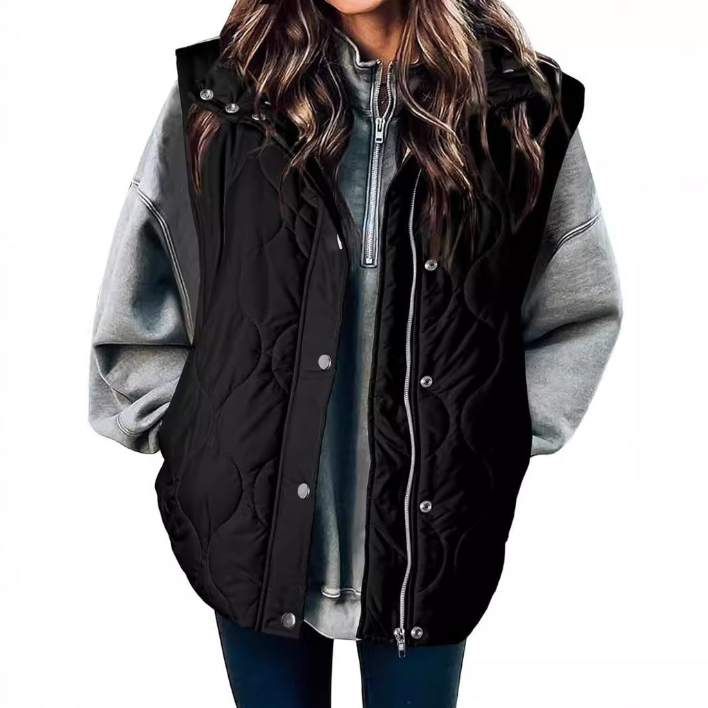 Women's autumn and winter zipper warm vest cotton-padded jacket