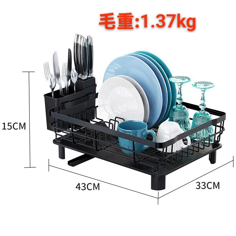 Kitchen dish rack, multi-functional bowl and plate storage rack, tableware and chopsticks draining rack, sink bowl rack, storage rack