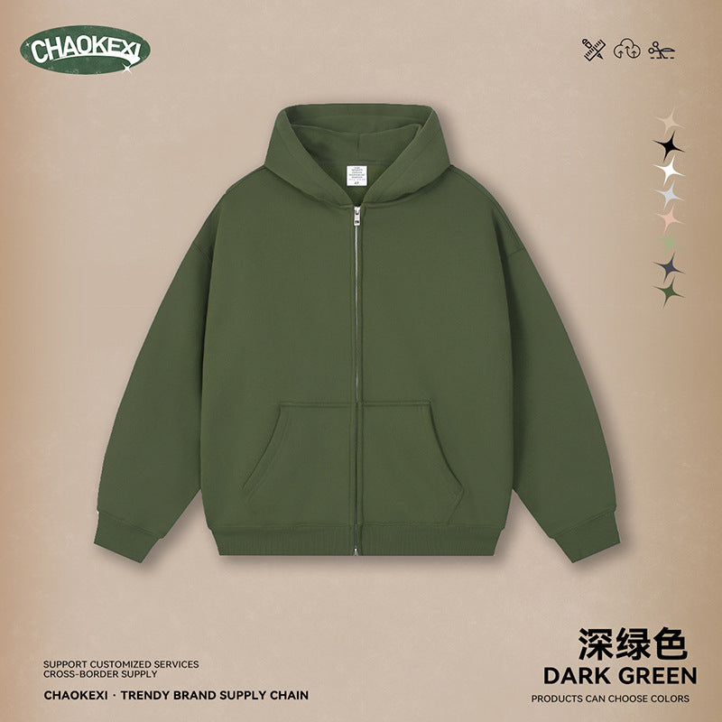 CKX Autumn Fleece basic hooded sweatshirt for teenagers, Men's casual loose solid color