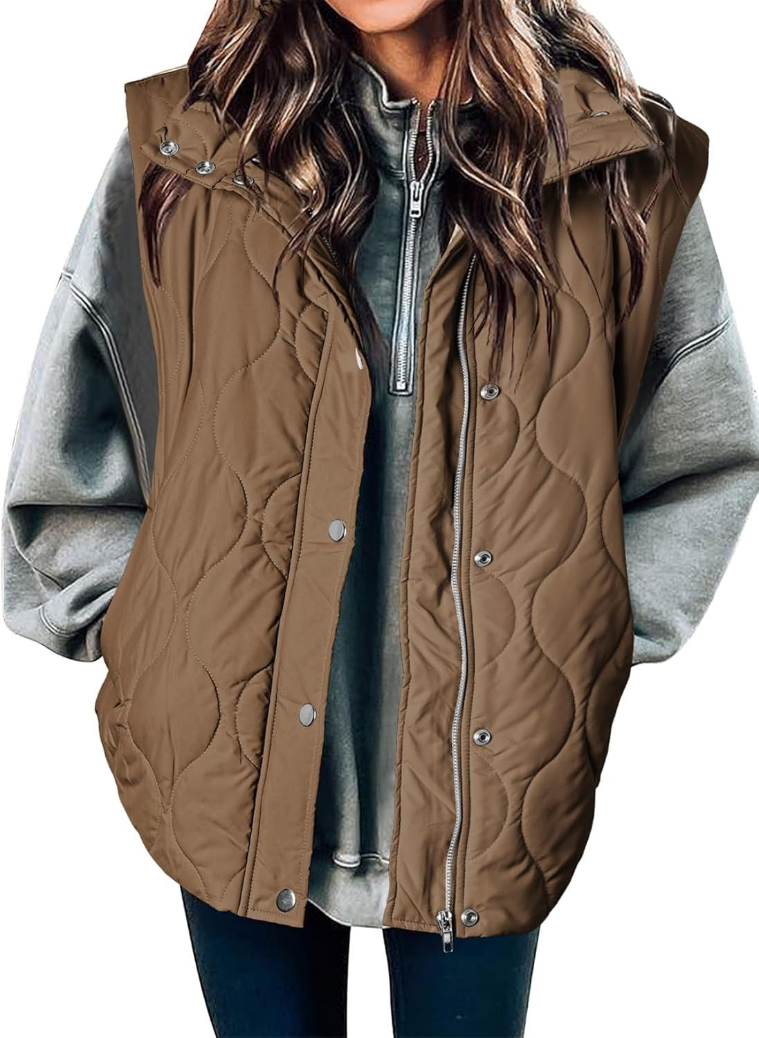 Women's autumn and winter zipper warm vest cotton-padded jacket