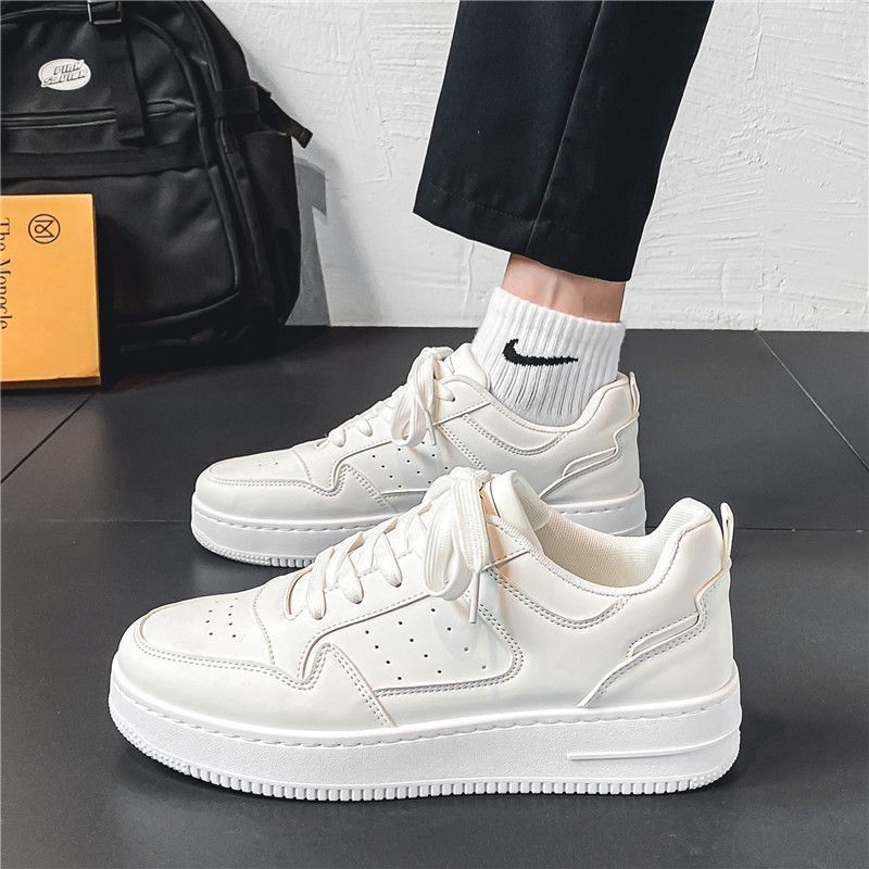 Spring men's shoes: white sneakers for male students,  style, trendy and versatile thick-soled shoes, casual