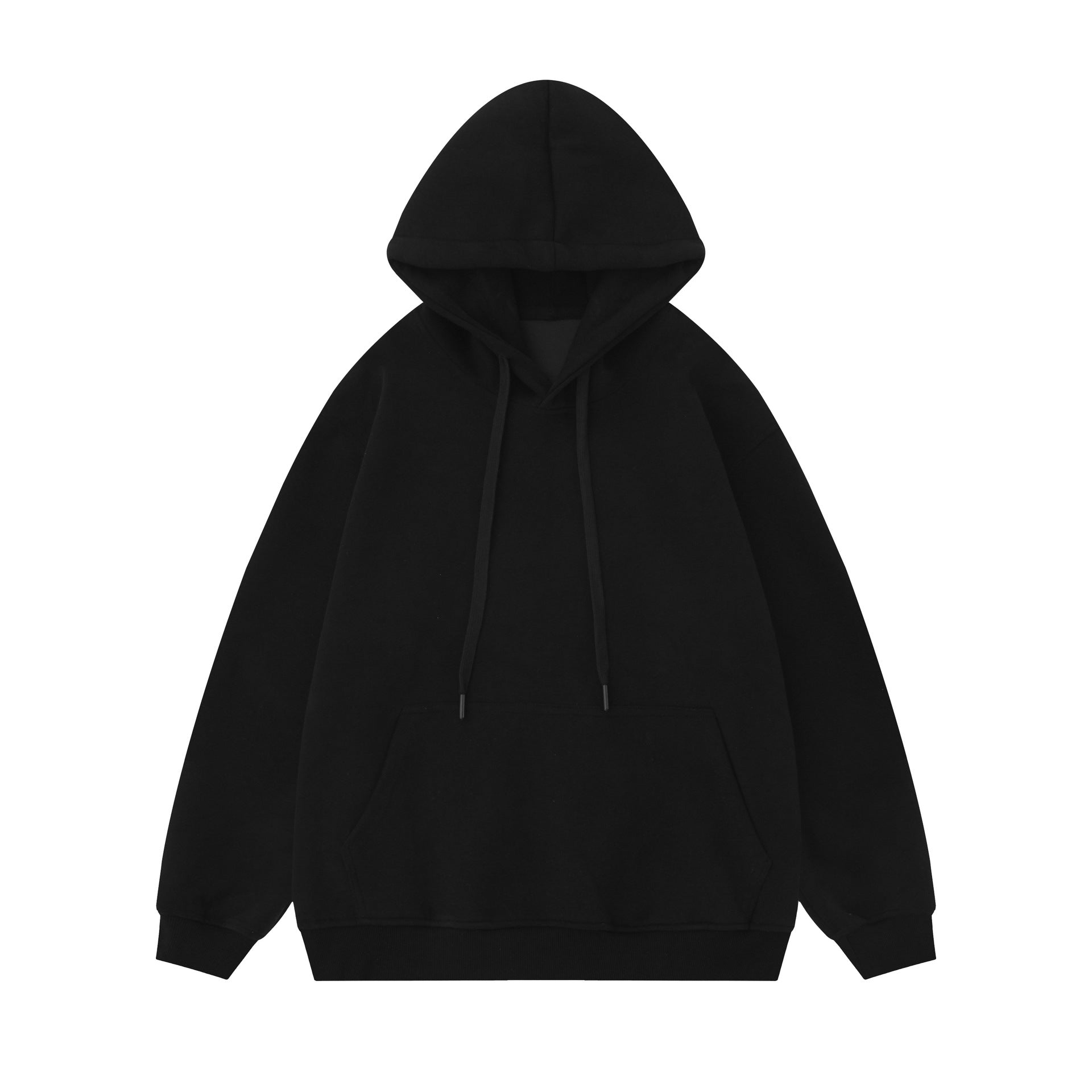 Autumn American-style loose street men's solid-color hooded sweatshirts and women's -style casual long-sleeved shirts