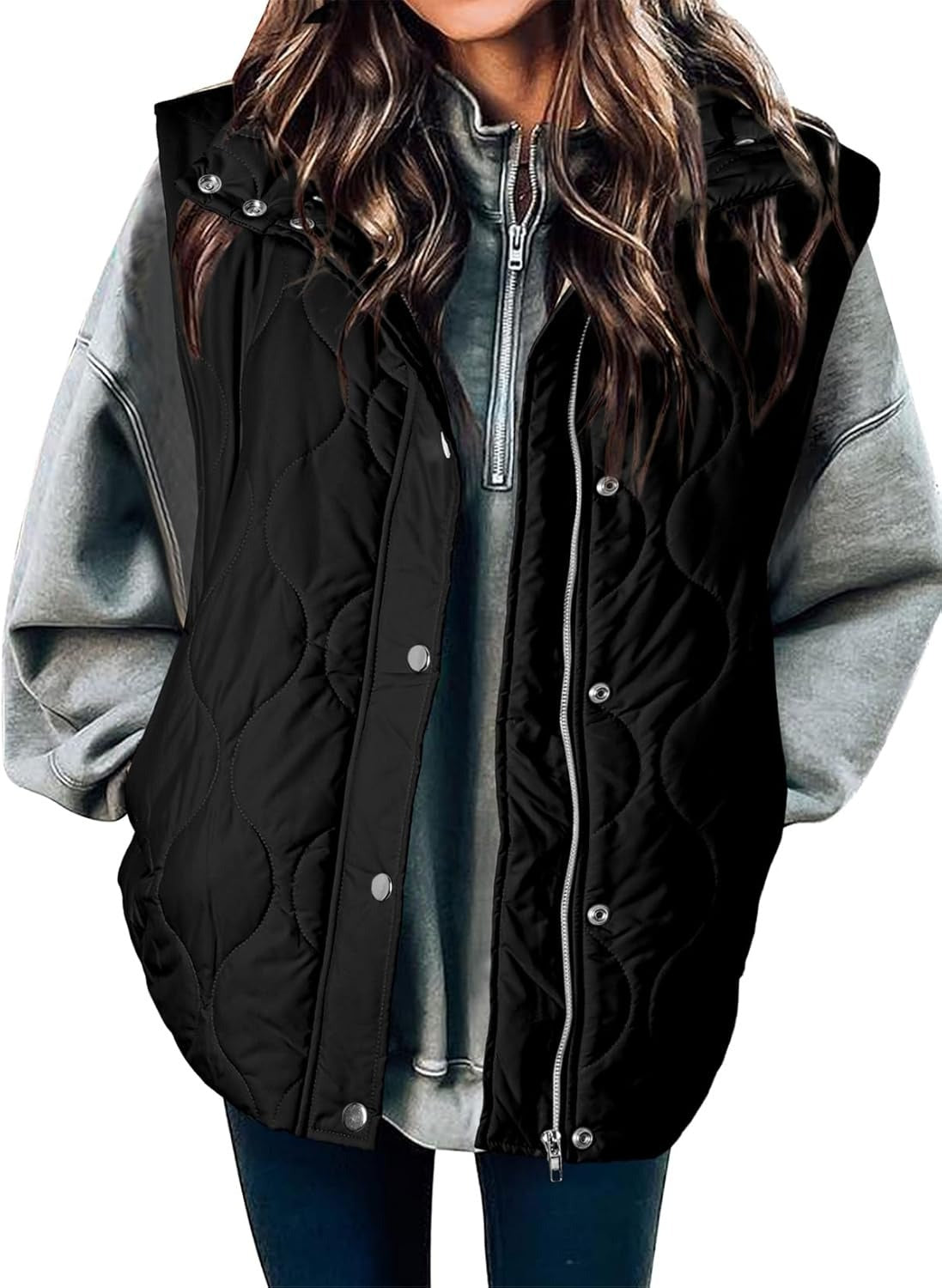 Women's autumn and winter zipper warm vest cotton-padded jacket